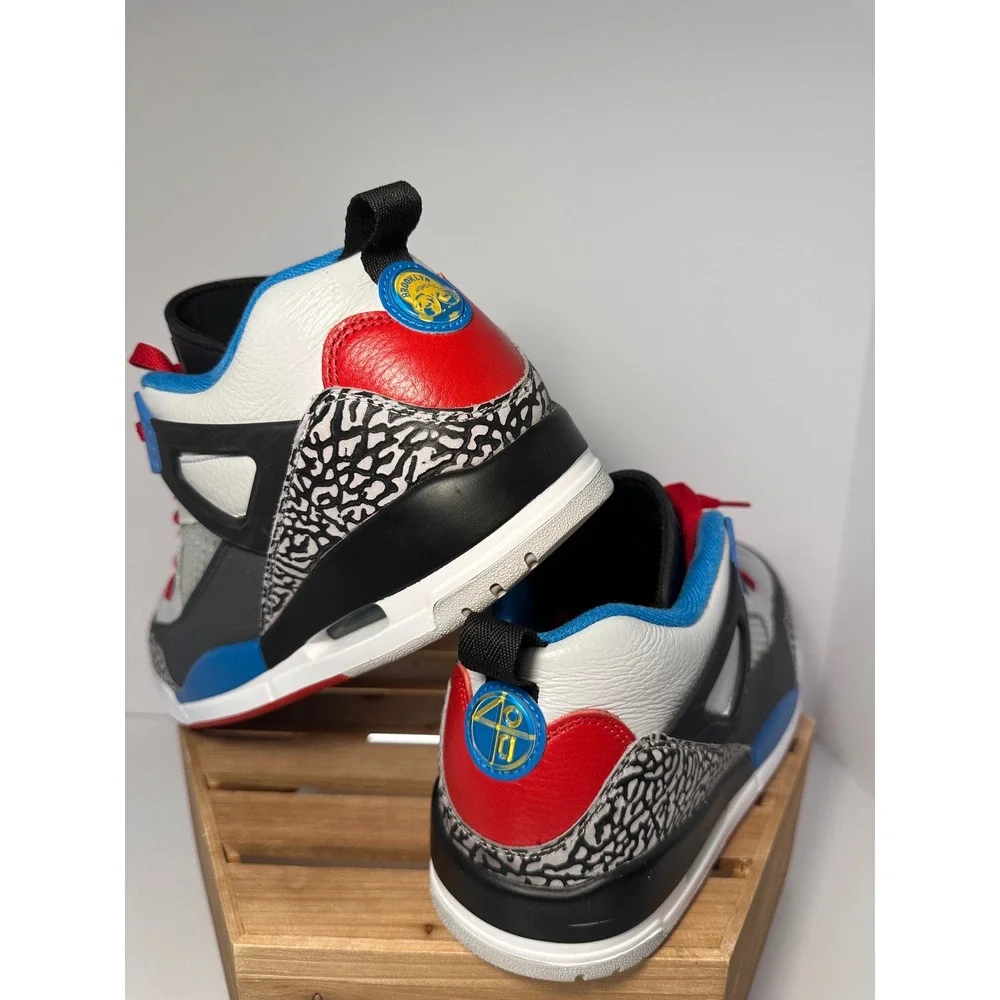 Jordan Spizike White Cement Blue Red Yellow 315371-132 Mens Basketball Shoes